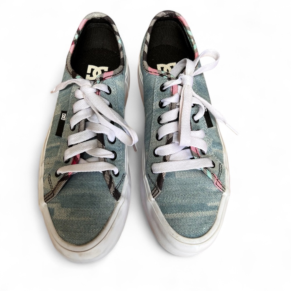 ⭐️ DC Manual Platform Denim Skate Casual Sneakers Women's Shoes Size 6.5 Vegan - Picture 7 of 10
